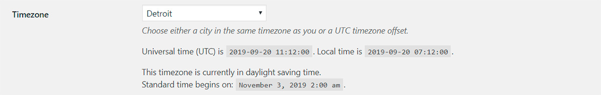 essential settings - timezone