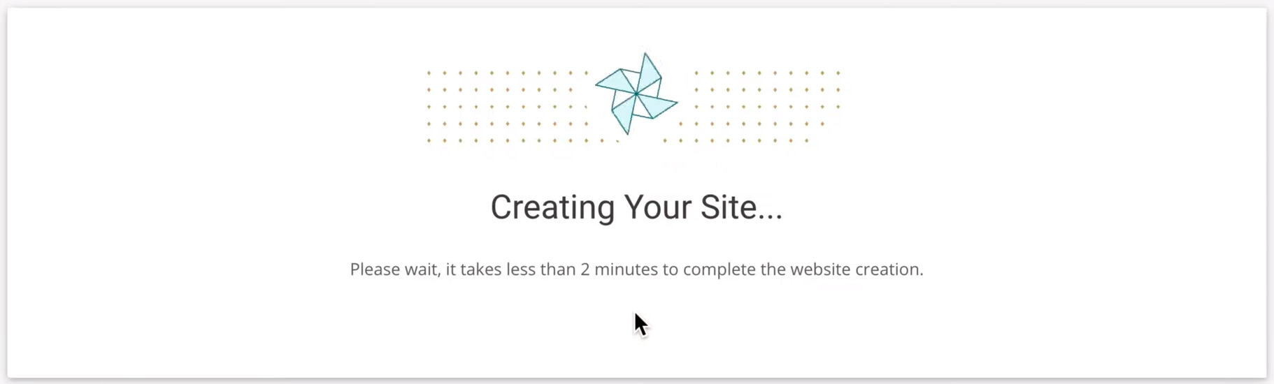 SiteGround Creating Your Site Screen