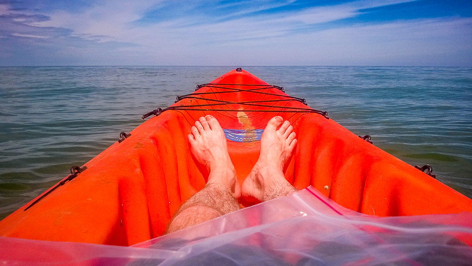 Feet in a Kayak