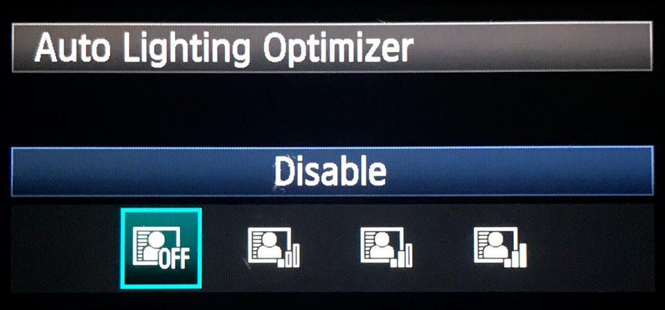 Auto Lighting Optimizer Camera Setting