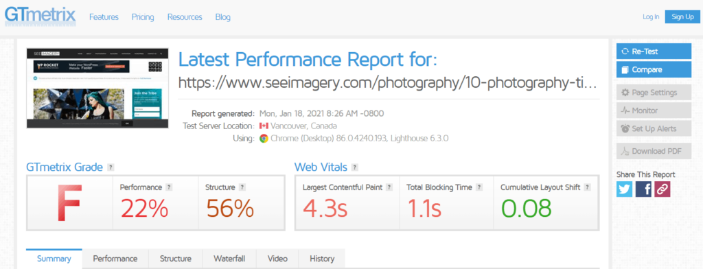 Page speed: reaching A grade at GTMetrics for WordPress website